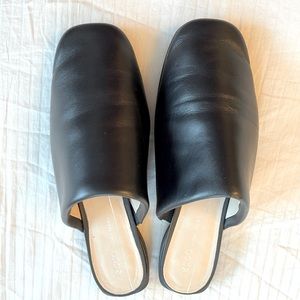 ECCO Leather Mule Slides Black